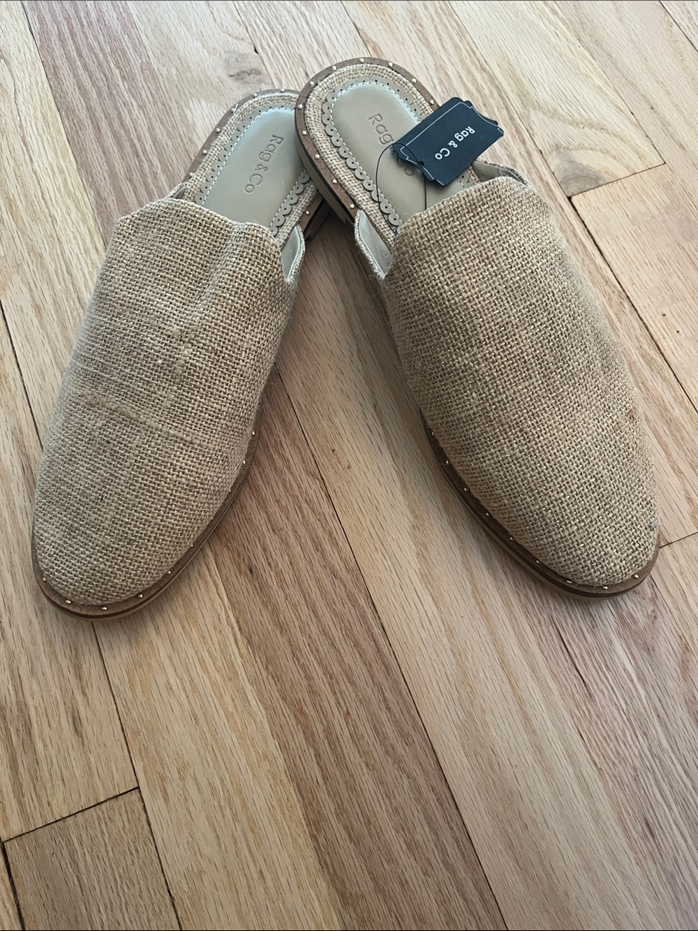 Rag &co Ladies Tan Slip-On Mules